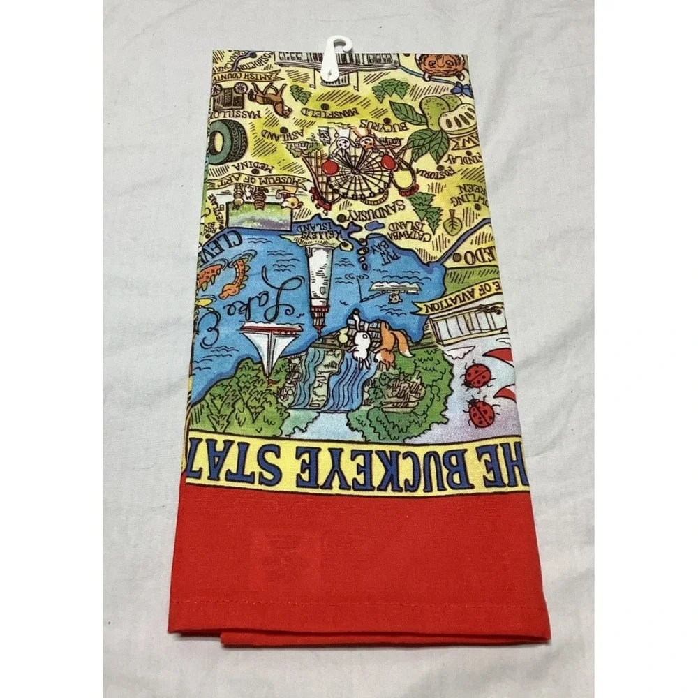 NEW Kay Dee Designs Ohio the Buckeye State Poster Style Tea Towel 18
